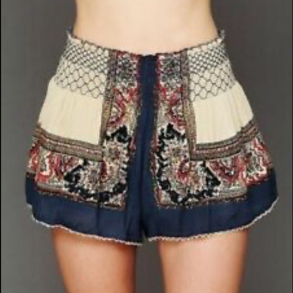 Free people beyond borders smocked shorts S